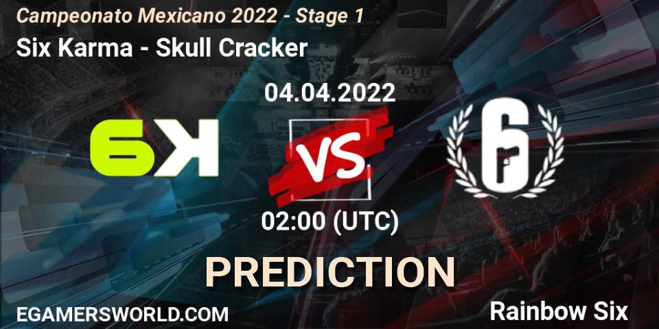 Six Karma vs Skull Cracker: Match Prediction. 04.04.2022 at 02:00, Rainbow Six, Campeonato Mexicano 2022 - Stage 1