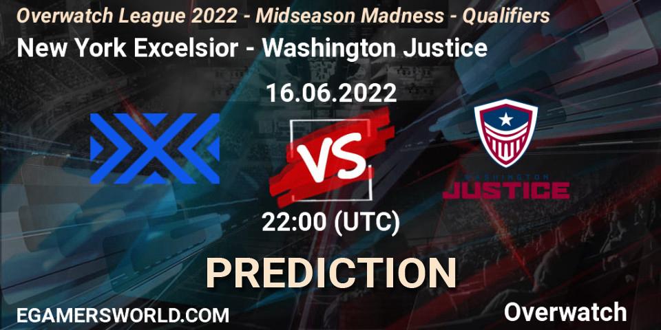 New York Excelsior vs Washington Justice: Match Prediction. 16.06.2022 at 22:00, Overwatch, Overwatch League 2022 - Midseason Madness - Qualifiers