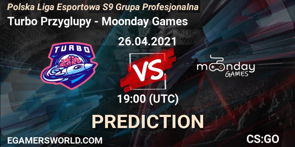 Turbo Przyglupy vs Moonday Games: Match Prediction. 26.04.2021 at 19:00, Counter-Strike (CS2), Polska Liga Esportowa S9 Grupa Profesjonalna