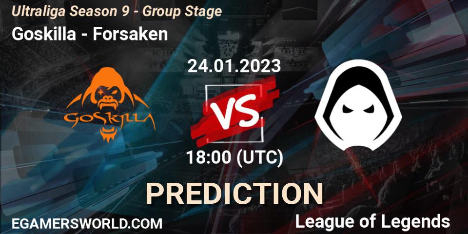 Goskilla vs Forsaken: Match Prediction. 24.01.2023 at 18:30, LoL, Ultraliga Season 9 - Group Stage