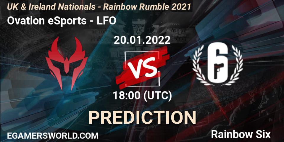 Ovation eSports vs LFO: Match Prediction. 25.01.2022 at 18:00, Rainbow Six, UK & Ireland Nationals - Rainbow Rumble 2021