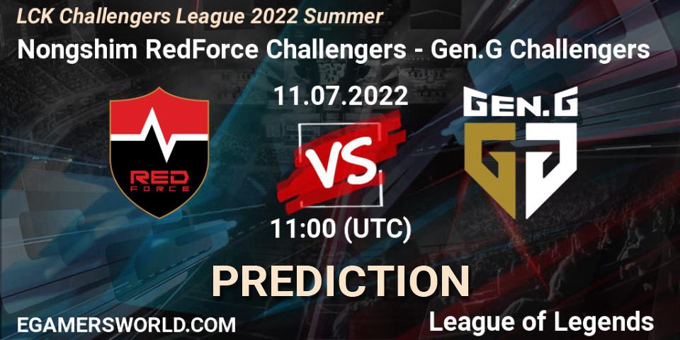 Nongshim RedForce Challengers vs Gen.G Challengers: Match Prediction. 14.07.2022 at 06:00, LoL, LCK Challengers League 2022 Summer