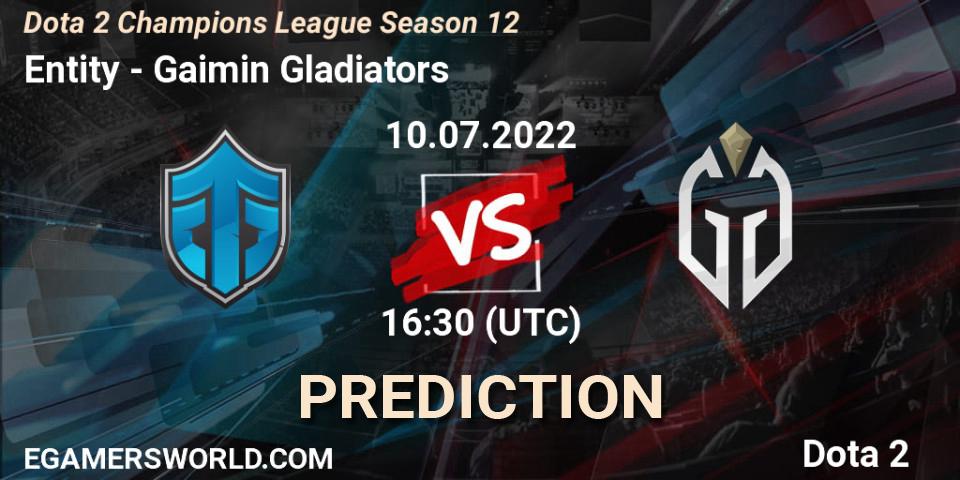 Entity vs Gaimin Gladiators: Match Prediction. 10.07.22, Dota 2, Dota 2 Champions League Season 12