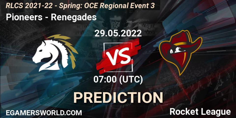 Pioneers vs Renegades: Match Prediction. 29.05.22, Rocket League, RLCS 2021-22 - Spring: OCE Regional Event 3