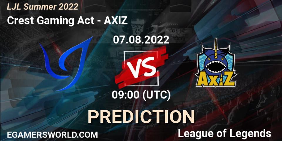 Crest Gaming Act vs AXIZ: Match Prediction. 07.08.22, LoL, LJL Summer 2022