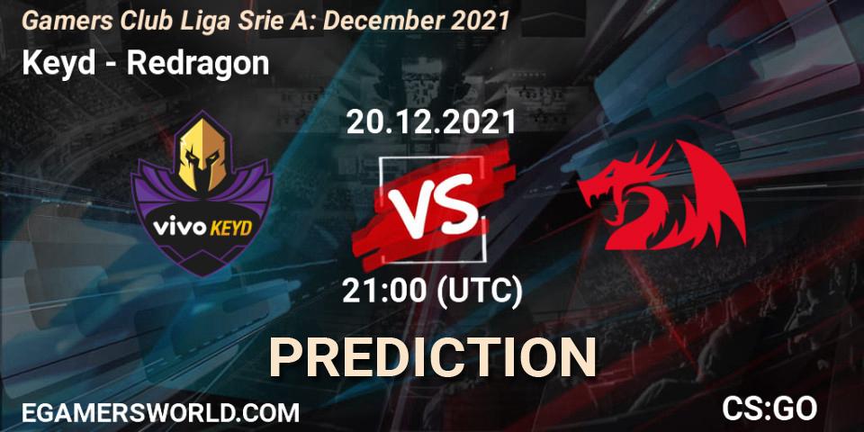 Keyd vs Redragon: Match Prediction. 20.12.21, CS2 (CS:GO), Gamers Club Liga Série A: December 2021