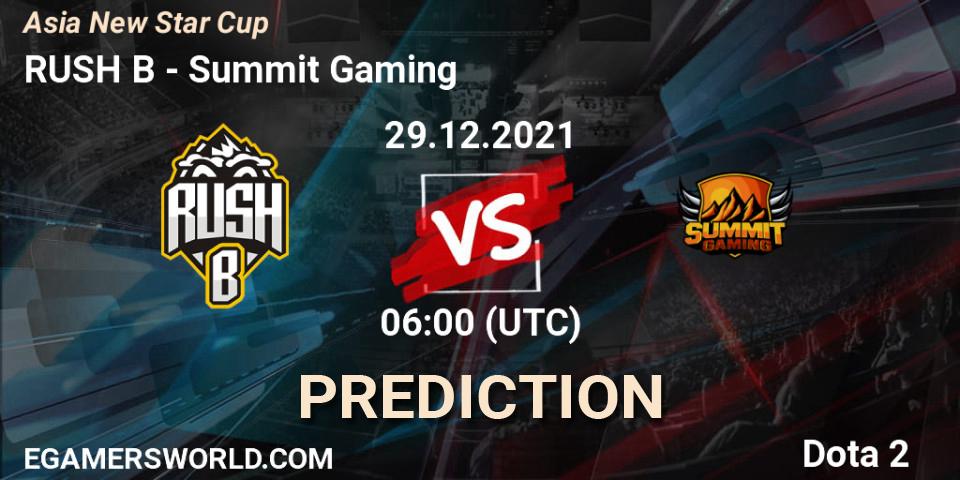 RUSH B vs Forest: Match Prediction. 29.12.2021 at 05:13, Dota 2, Asia New Star Cup