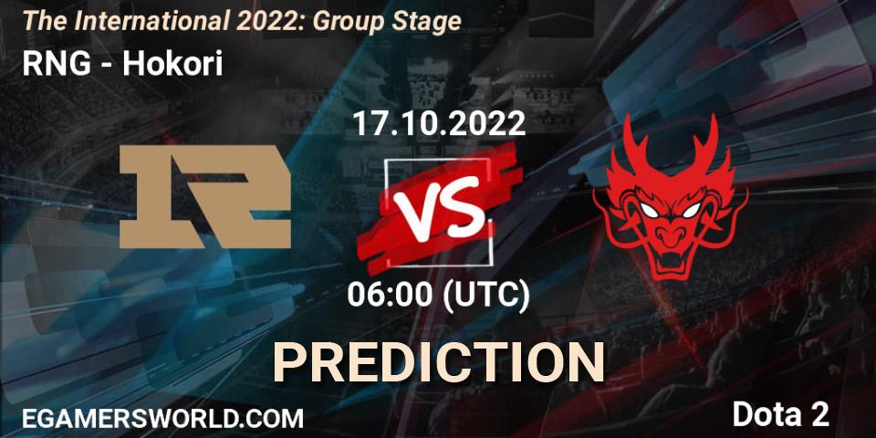 RNG vs Hokori: Match Prediction. 17.10.22, Dota 2, The International 2022: Group Stage