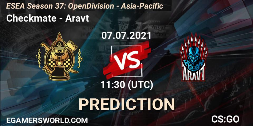 Checkmate vs Aravt: Match Prediction. 09.07.2021 at 12:30, Counter-Strike (CS2), ESEA Season 37: Open Division - Asia-Pacific