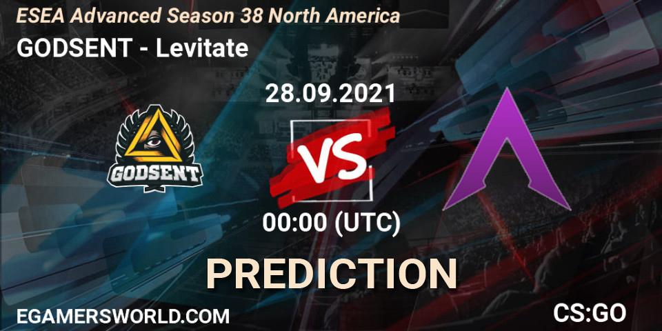GODSENT vs Levitate: Match Prediction. 28.09.2021 at 00:00, Counter-Strike (CS2), ESEA Advanced Season 38 North America