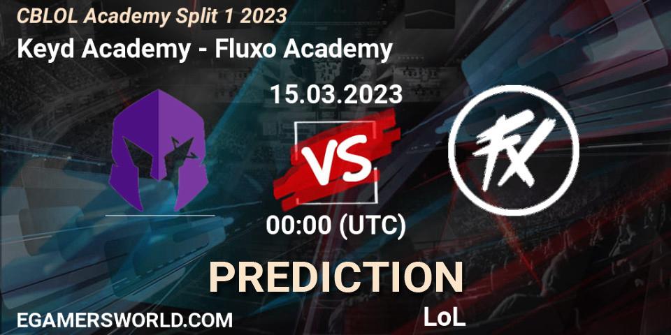 Keyd Academy vs Fluxo Academy: Match Prediction. 15.03.2023 at 00:00, LoL, CBLOL Academy Split 1 2023