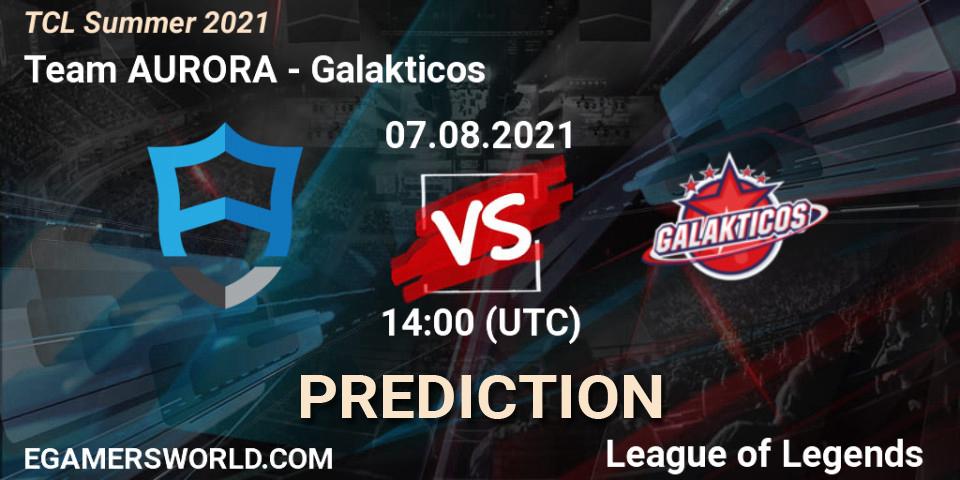 Team AURORA vs Galakticos: Match Prediction. 07.08.2021 at 14:10, LoL, TCL Summer 2021