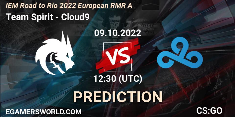 Team Spirit vs Cloud9: Match Prediction. 09.10.22, CS2 (CS:GO), IEM Road to Rio 2022 European RMR A