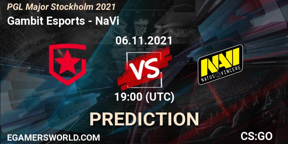 Gambit Esports vs NaVi: Match Prediction. 06.11.21, CS2 (CS:GO), PGL Major Stockholm 2021