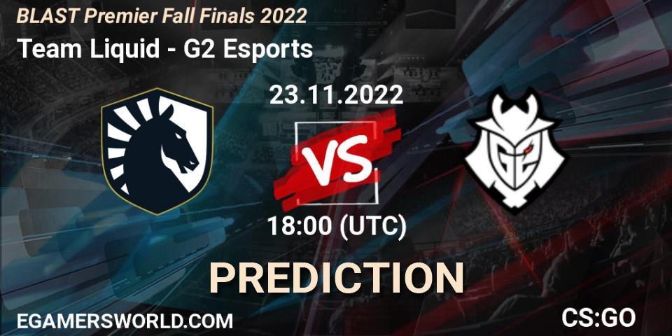 Team Liquid vs G2 Esports: Match Prediction. 23.11.22, CS2 (CS:GO), BLAST Premier Fall Finals 2022