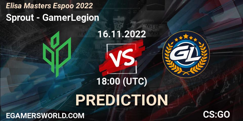 Sprout vs GamerLegion: Match Prediction. 16.11.2022 at 19:45, Counter-Strike (CS2), Elisa Masters Espoo 2022