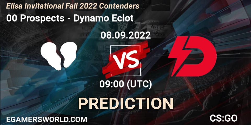 00 Prospects vs Dynamo Eclot: Match Prediction. 08.09.2022 at 09:00, Counter-Strike (CS2), Elisa Invitational Fall 2022 Contenders