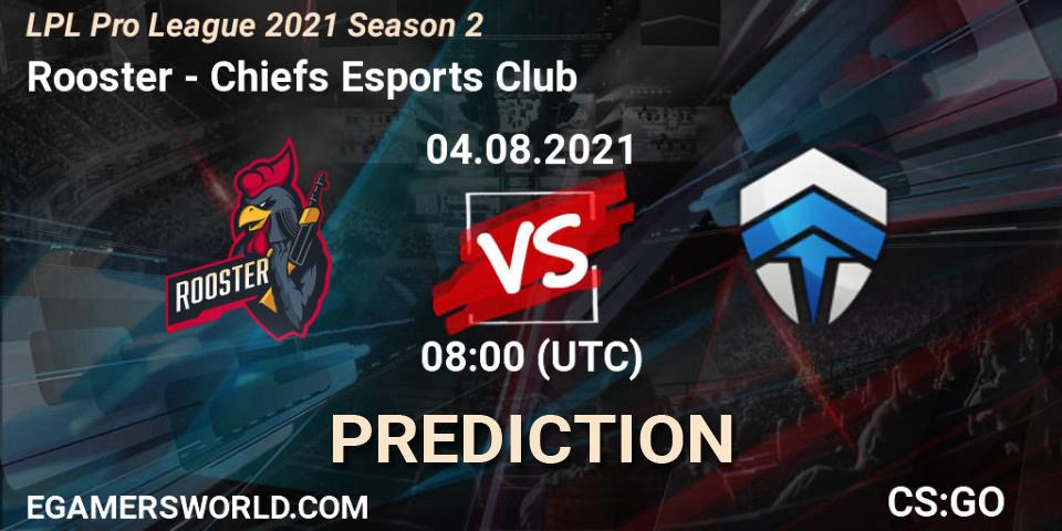 Rooster vs Chiefs Esports Club: Match Prediction. 04.08.21, CS2 (CS:GO), LPL Pro League 2021 Season 2