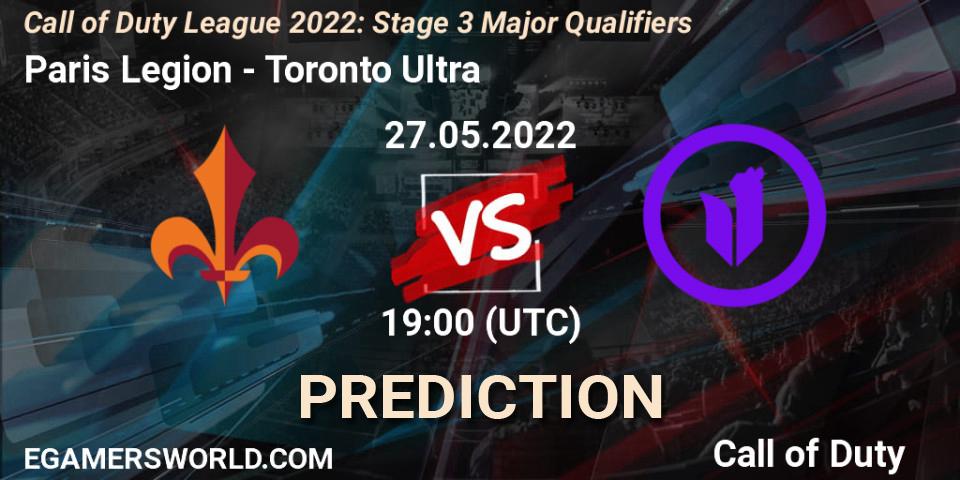 Paris Legion vs Toronto Ultra: Match Prediction. 27.05.22, Call of Duty, Call of Duty League 2022: Stage 3