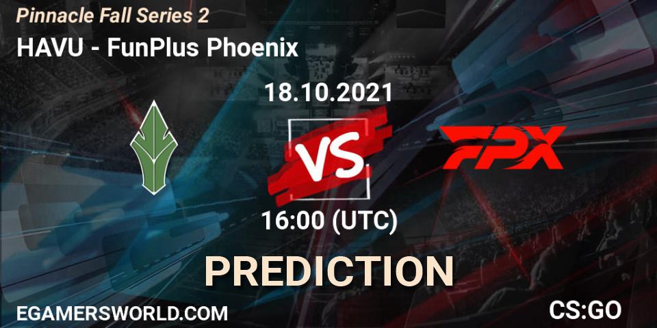 HAVU vs FunPlus Phoenix: Match Prediction. 18.10.2021 at 16:00, Counter-Strike (CS2), Pinnacle Fall Series #2
