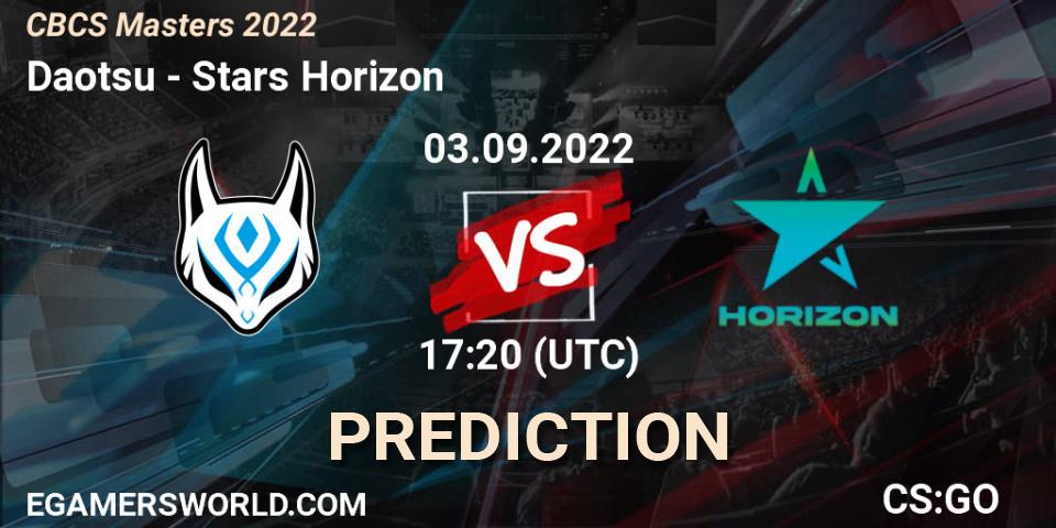 Daotsu vs Stars Horizon: Match Prediction. 03.09.2022 at 17:20, Counter-Strike (CS2), CBCS Masters 2022