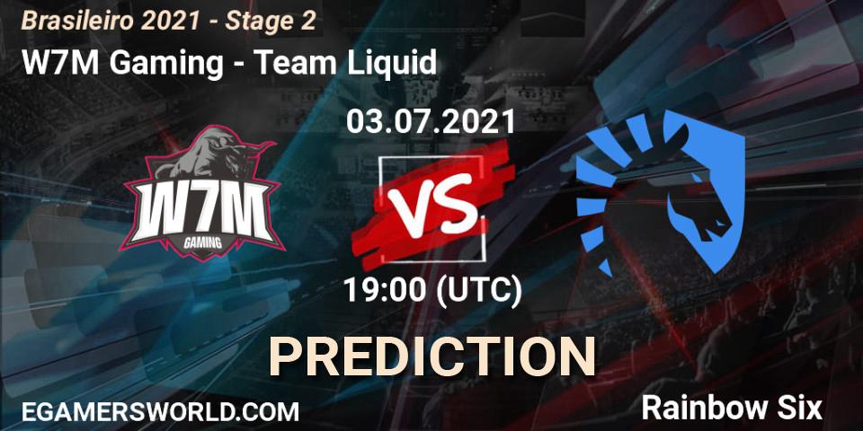 W7M Gaming vs Team Liquid: Match Prediction. 03.07.2021 at 19:00, Rainbow Six, Brasileirão 2021 - Stage 2
