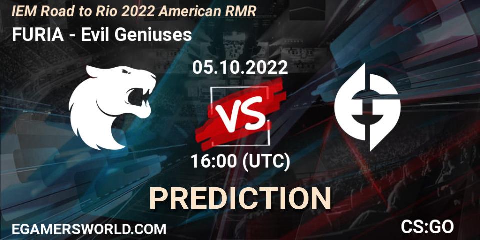 FURIA vs Evil Geniuses: Match Prediction. 05.10.22, CS2 (CS:GO), IEM Road to Rio 2022 American RMR