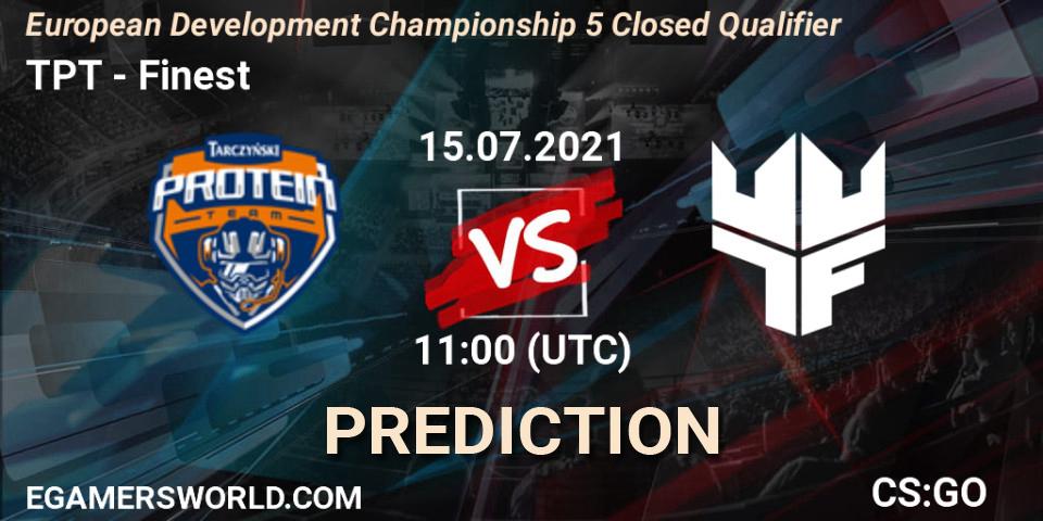 TPT vs Finest: Match Prediction. 15.07.2021 at 11:35, Counter-Strike (CS2), European Development Championship 5 Closed Qualifier
