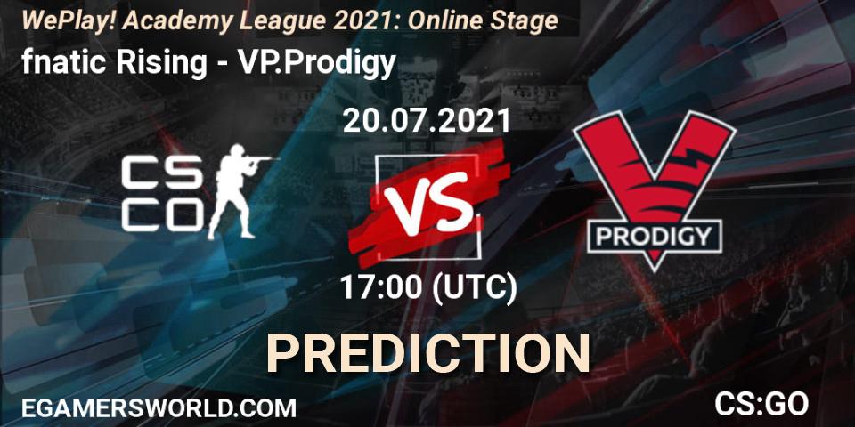 fnatic Rising vs VP.Prodigy: Match Prediction. 20.07.2021 at 17:35, Counter-Strike (CS2), WePlay Academy League Season 1: Online Stage