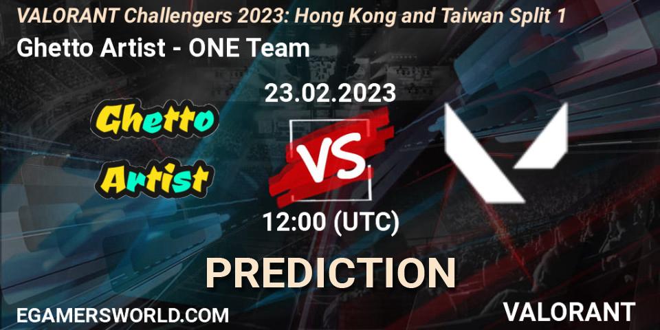Ghetto Artist vs ONE Team: Match Prediction. 23.02.2023 at 10:00, VALORANT, VALORANT Challengers 2023: Hong Kong and Taiwan Split 1