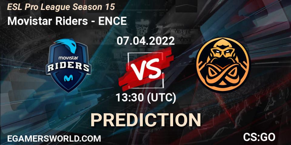Movistar Riders vs ENCE: Match Prediction. 07.04.22, CS2 (CS:GO), ESL Pro League Season 15