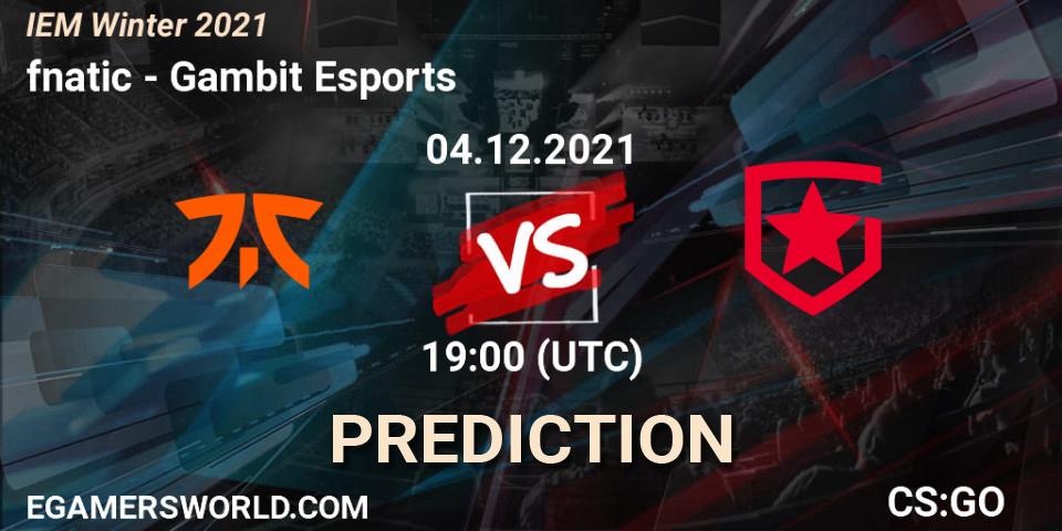 fnatic vs Gambit Esports: Match Prediction. 04.12.21, CS2 (CS:GO), IEM Winter 2021