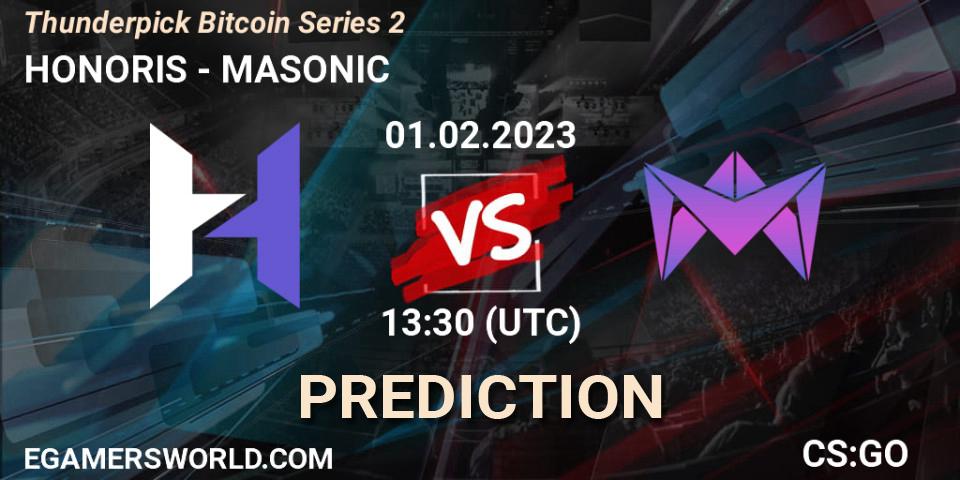 HONORIS vs MASONIC: Match Prediction. 01.02.23, CS2 (CS:GO), Thunderpick Bitcoin Series 2