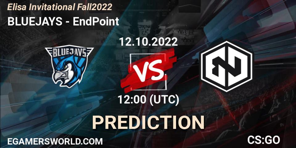 BLUEJAYS vs EndPoint: Match Prediction. 12.10.2022 at 12:00, Counter-Strike (CS2), Elisa Invitational Fall 2022