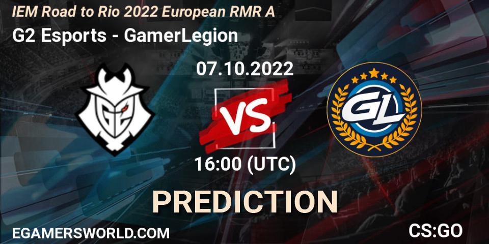 G2 Esports vs GamerLegion: Match Prediction. 07.10.22, CS2 (CS:GO), IEM Road to Rio 2022 European RMR A
