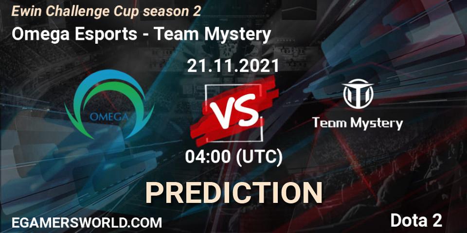 Omega Esports vs Team Mystery: Match Prediction. 21.11.2021 at 04:22, Dota 2, Ewin Challenge Cup season 2