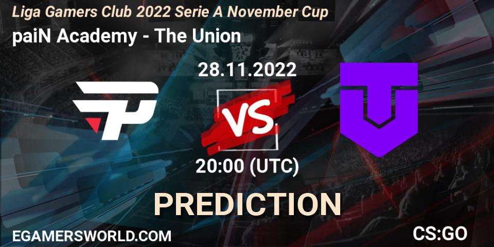 paiN Academy vs The Union: Match Prediction. 28.11.22, CS2 (CS:GO), Gamers Club Liga Série A: November 2022