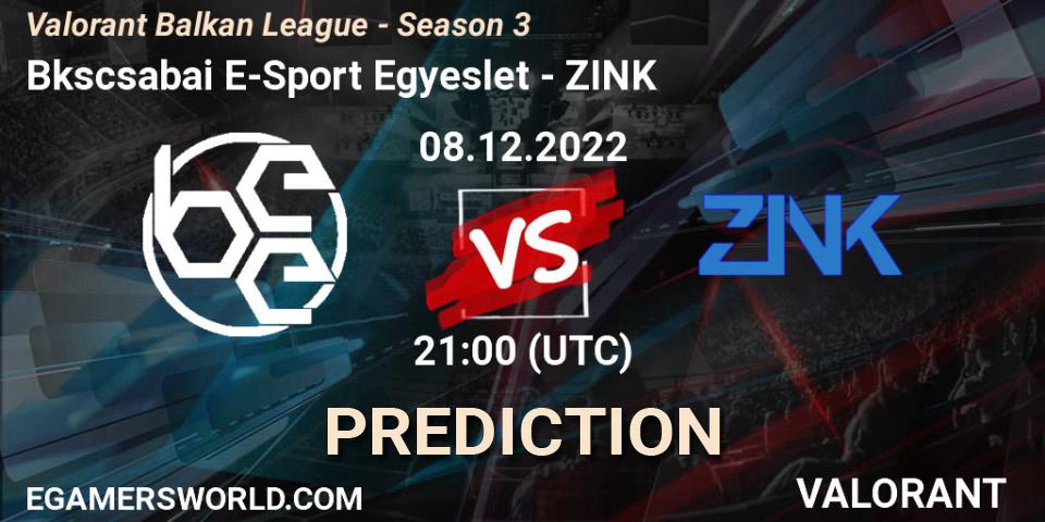 Békéscsabai E-Sport Egyesület vs ZINK: Match Prediction. 08.12.22, VALORANT, Valorant Balkan League - Season 3