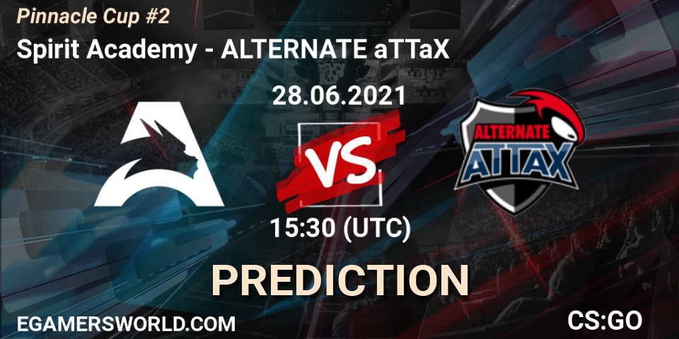 Spirit Academy vs ALTERNATE aTTaX: Match Prediction. 28.06.2021 at 15:30, Counter-Strike (CS2), Pinnacle Cup #2