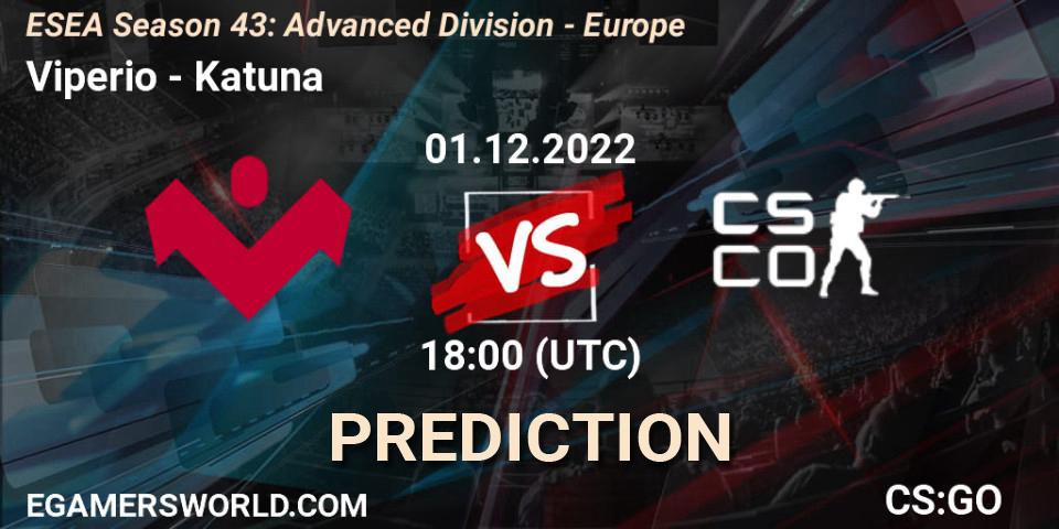 Viperio vs Katuna: Match Prediction. 01.12.22, CS2 (CS:GO), ESEA Season 43: Advanced Division - Europe
