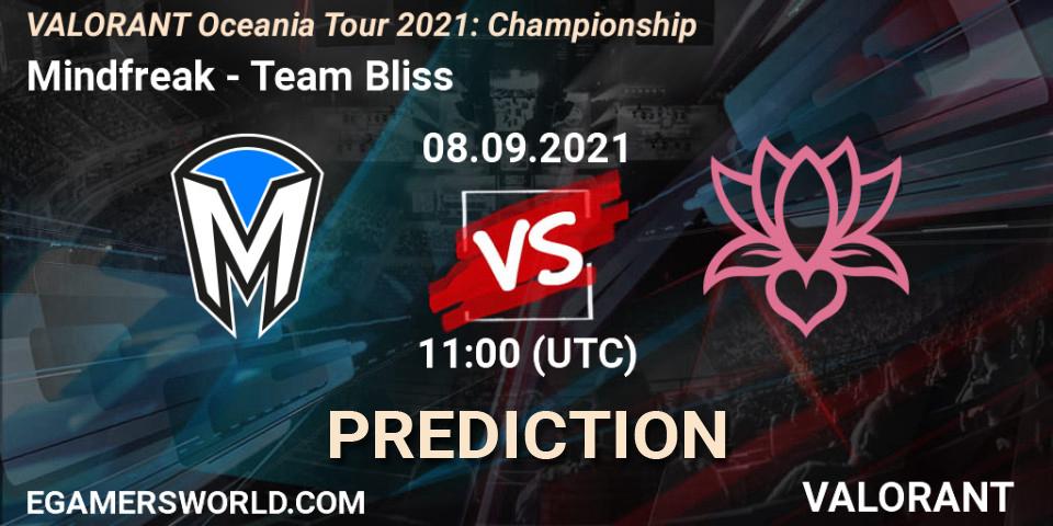 Mindfreak vs Team Bliss: Match Prediction. 08.09.2021 at 11:00, VALORANT, VALORANT Oceania Tour 2021: Championship