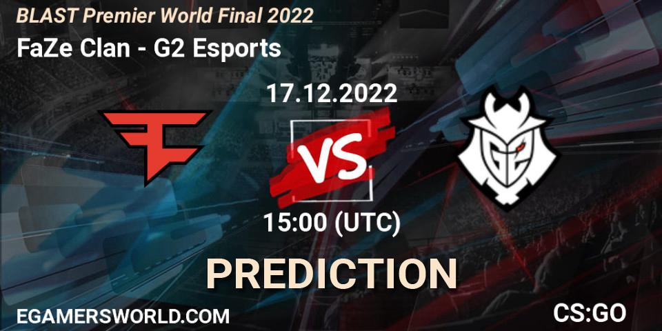 FaZe Clan vs G2 Esports: Match Prediction. 17.12.22, CS2 (CS:GO), BLAST Premier World Final 2022