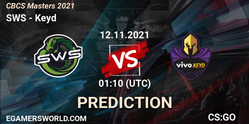 SWS vs Keyd: Match Prediction. 12.11.2021 at 01:45, Counter-Strike (CS2), CBCS Masters 2021