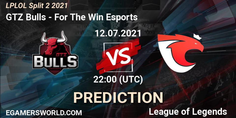 GTZ Bulls vs For The Win Esports: Match Prediction. 12.07.21, LoL, LPLOL Split 2 2021
