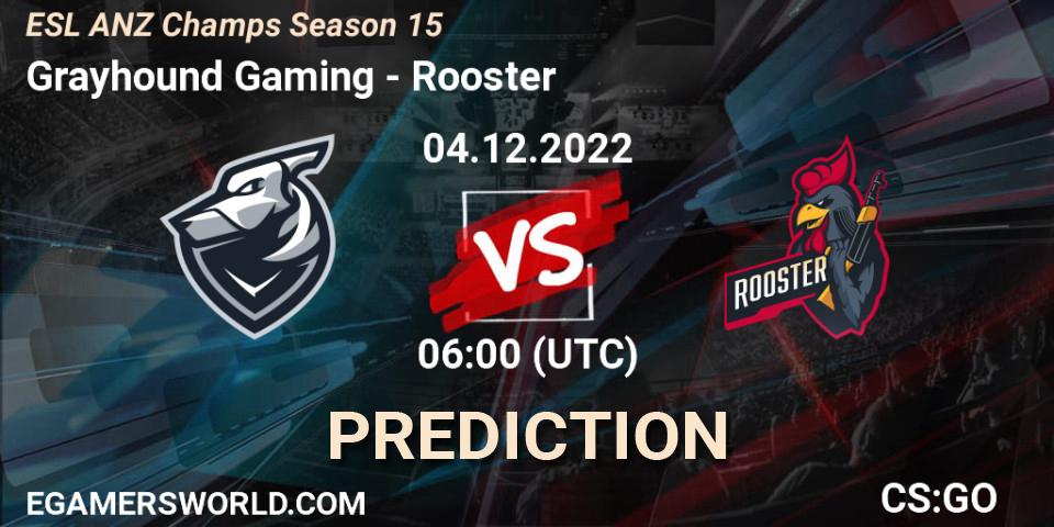 Grayhound Gaming vs Rooster: Match Prediction. 04.12.2022 at 06:00, Counter-Strike (CS2), ESL ANZ Champs Season 15