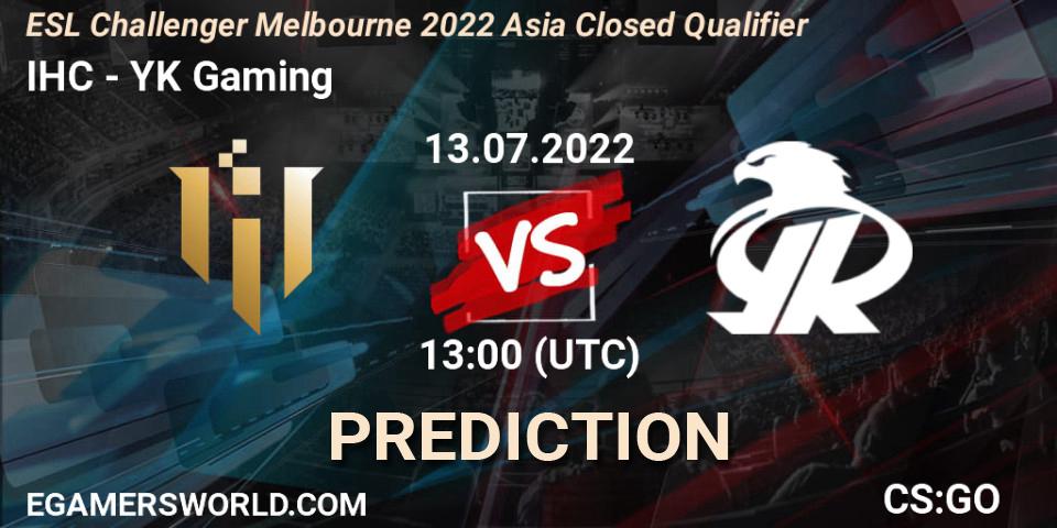 IHC vs YK Gaming: Match Prediction. 13.07.2022 at 13:00, Counter-Strike (CS2), ESL Challenger Melbourne 2022 Asia Closed Qualifier