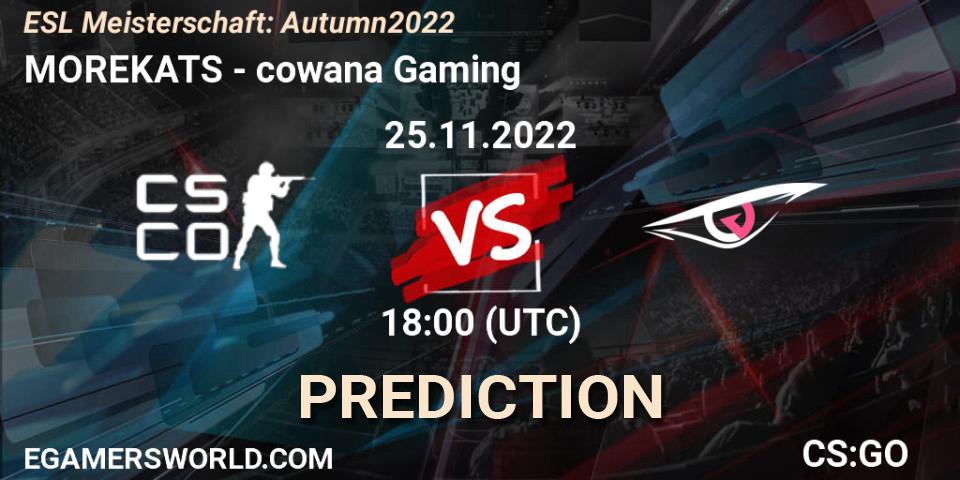 Morekats vs cowana Gaming: Match Prediction. 25.11.22, CS2 (CS:GO), ESL Meisterschaft: Autumn 2022