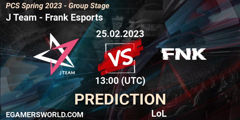 J Team vs Frank Esports: Match Prediction. 05.02.2023 at 11:45, LoL, PCS Spring 2023 - Group Stage