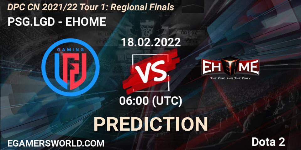 PSG.LGD vs EHOME: Match Prediction. 18.02.22, Dota 2, DPC CN 2021/22 Tour 1: Regional Finals