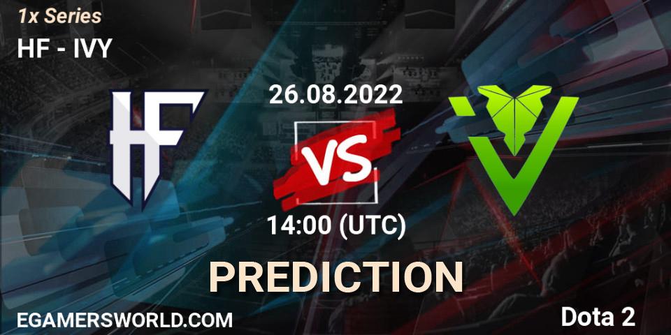 HF vs IVY: Match Prediction. 26.08.2022 at 14:48, Dota 2, 1x Series